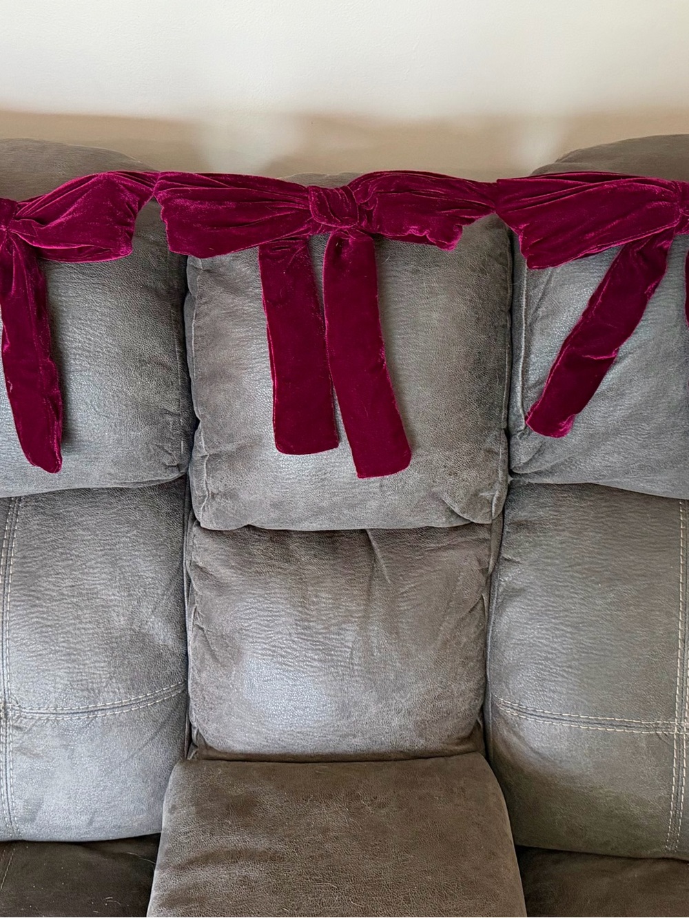 Plush Velvet Decorative Bow Accent in Deep Raspberry/Wine Burgundy